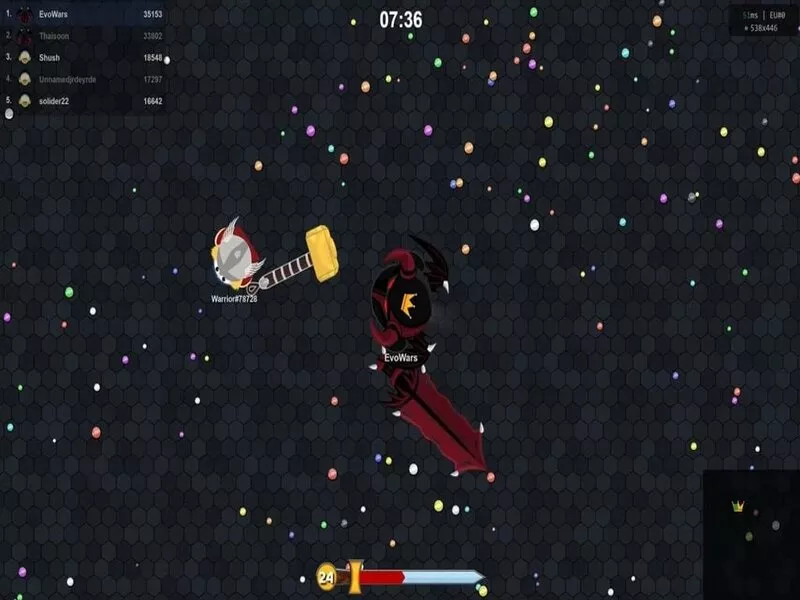 Tải Evowars Io MOD APK (Lên Level Nhanh, Bất Tử, No Ads) v2.0.136 4 Evowars Io Hack Lên Level Nhanh có đồ họa tương phản cao