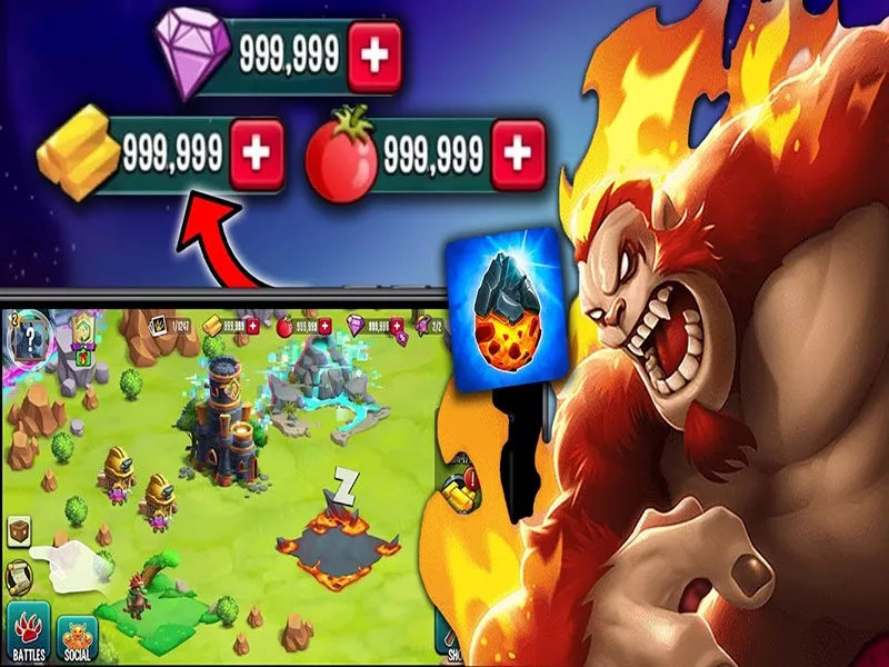 Tải Monster Legends MOD APK (Vô Hạn Tiền, Menu, Skin) v19.1.5 4 Hack Gems 99999 Full Kim Cương