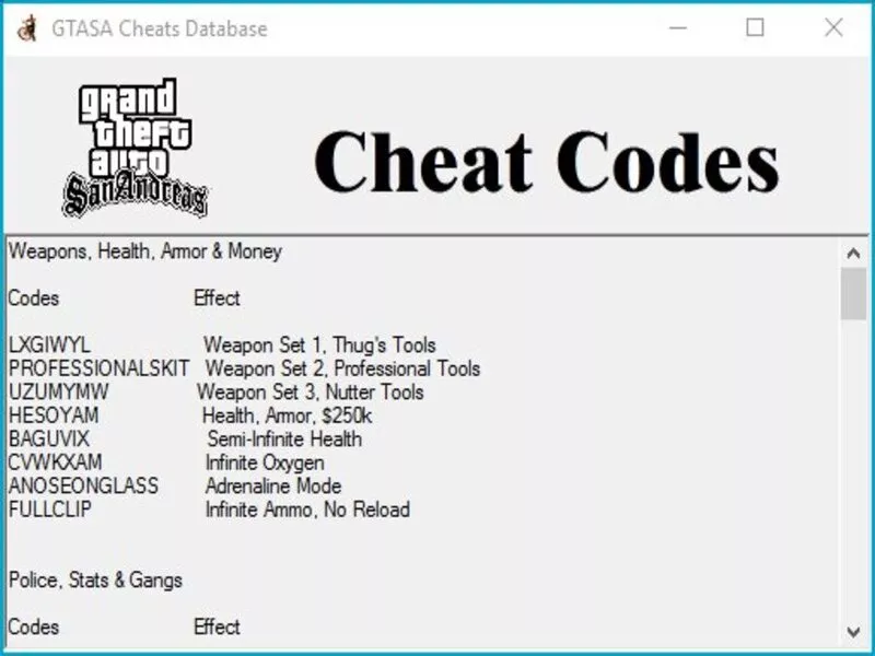 Một vài lưu ý bạn nên chú ý khi sử dũng mã cheat trong Gta San