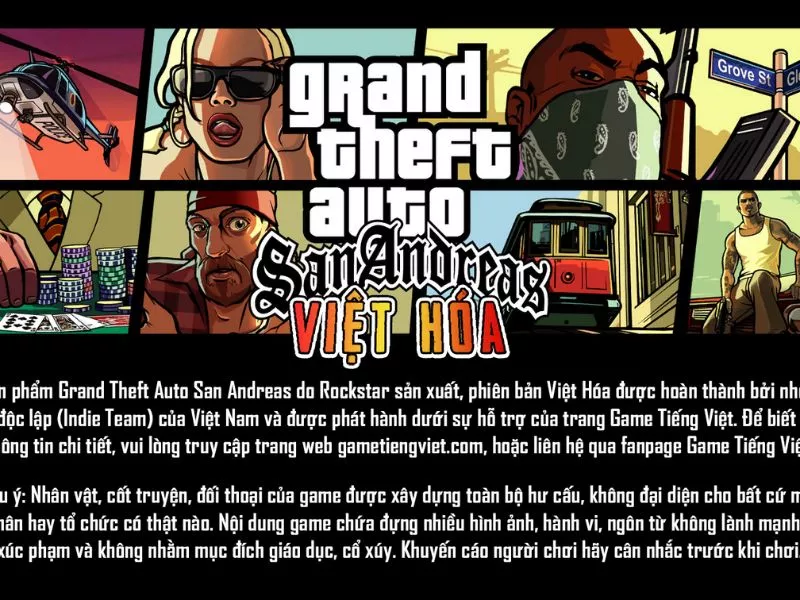 Việt hóa giúp người chơi dễ dàng hiểu được trong Gta San mod xe độ