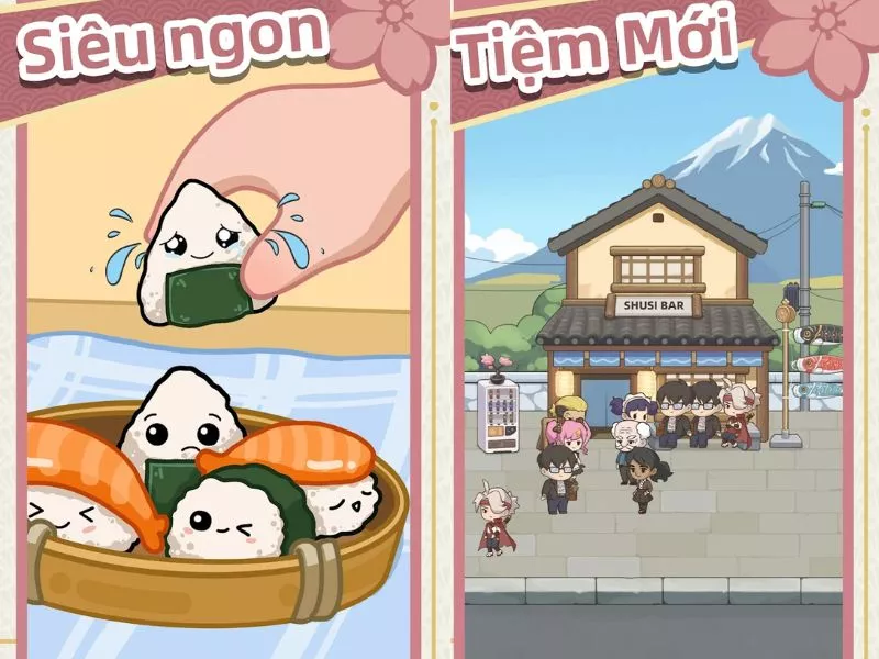 Đồ họa trong Tiệm Sushi Mơ Ước