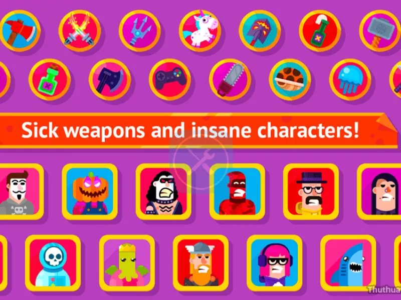Đa dạng nhân vật và vũ khí trong Bowmasters