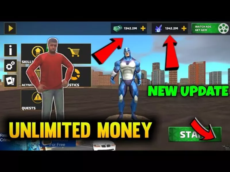 Những Điểm Mở Rộng Hấp Dẫn Trong Rope Hero Hack MOD