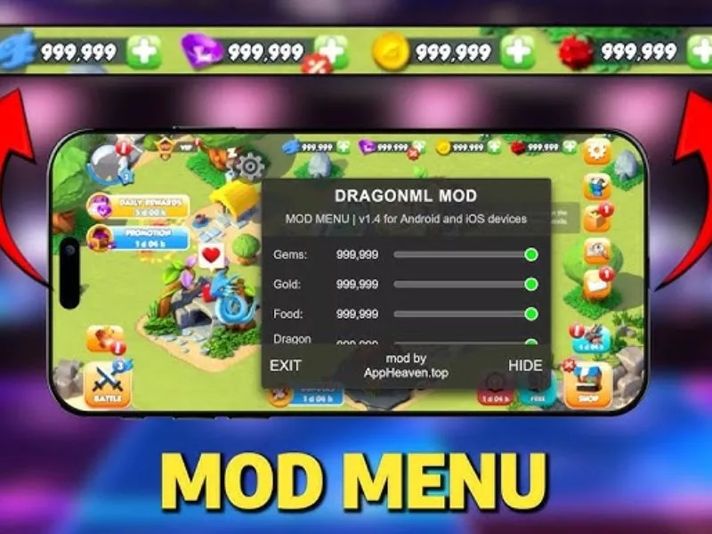 Các Tính Năng MOD Của Dragon Mania Legends Hack