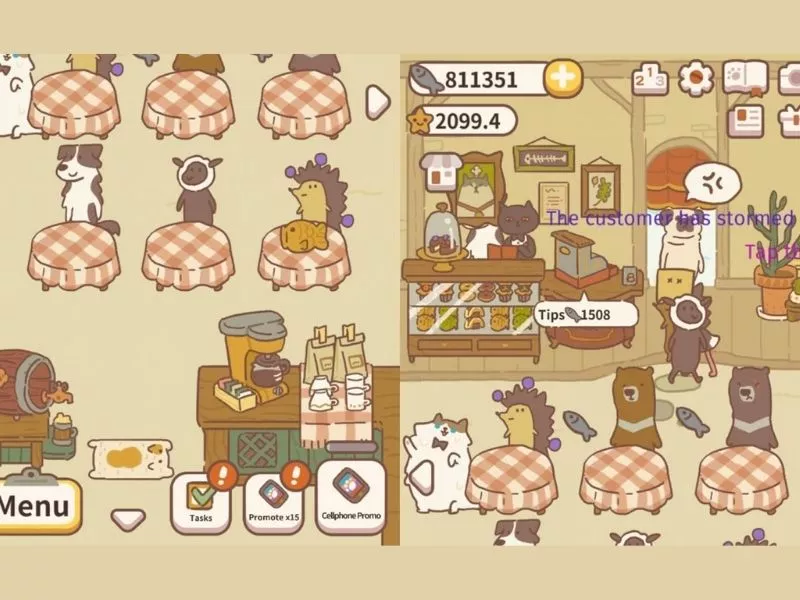 Chăm sóc khách hàng động vật trong Animal Restaurant Mod APK