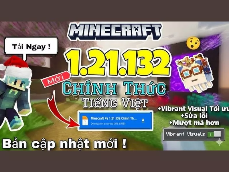 Minecraft 1.21.132 APK Tiếng Việt Giao Diện Tiếng Việt Hoàn Chỉnh – Dễ Chơi, Dễ Hiểu
