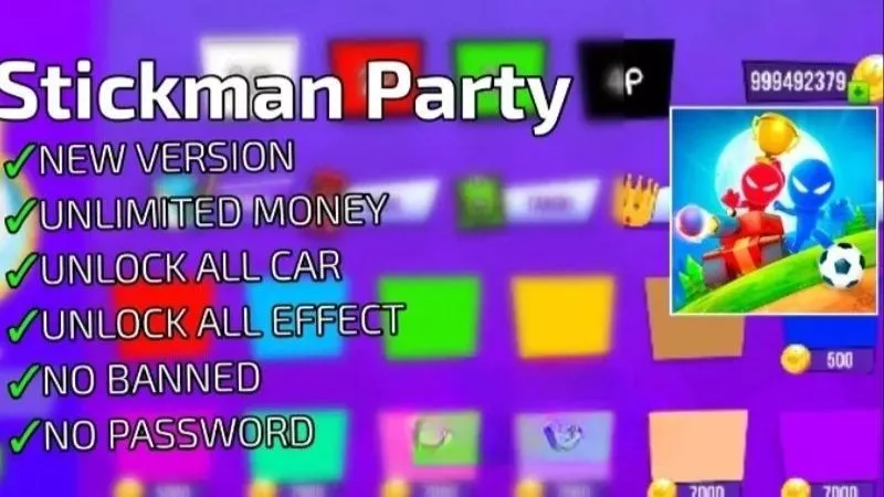 Tải Hack Stickman Party MOD Apk (Full Vàng, Menu) v2.4.9.2 2 Tính Năng Mod Ấn Tượng Của Hack Stickman Party