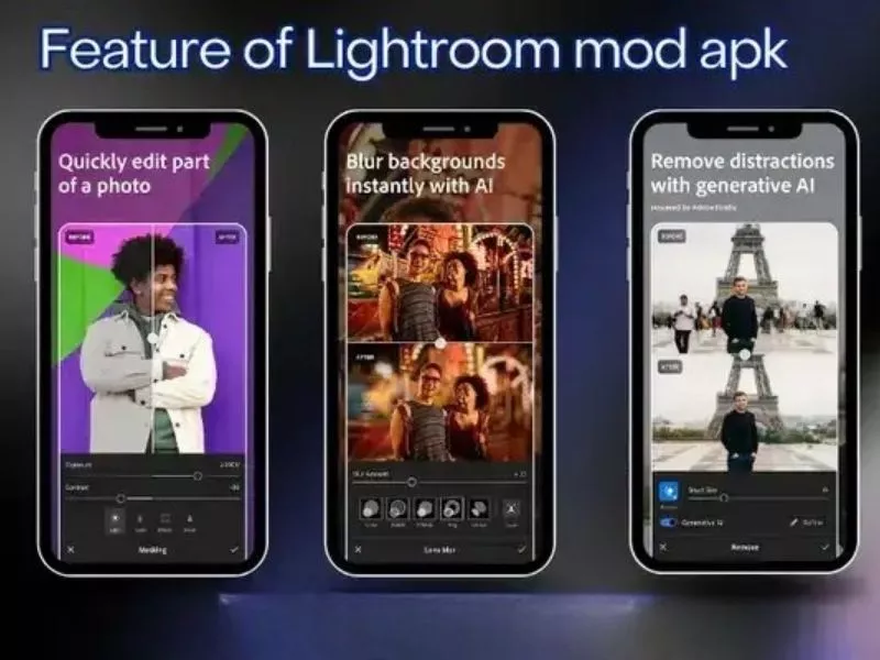 Trọn Bộ Tính Năng Được Mở Khóa Của Adobe Lightroom Mod Apk