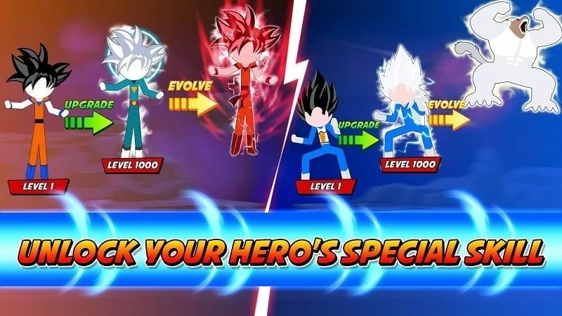 Stickman Battle Fight Hệ thống anh hùng đa dạng với sức mạnh thức tỉnh vượt giới hạn 
